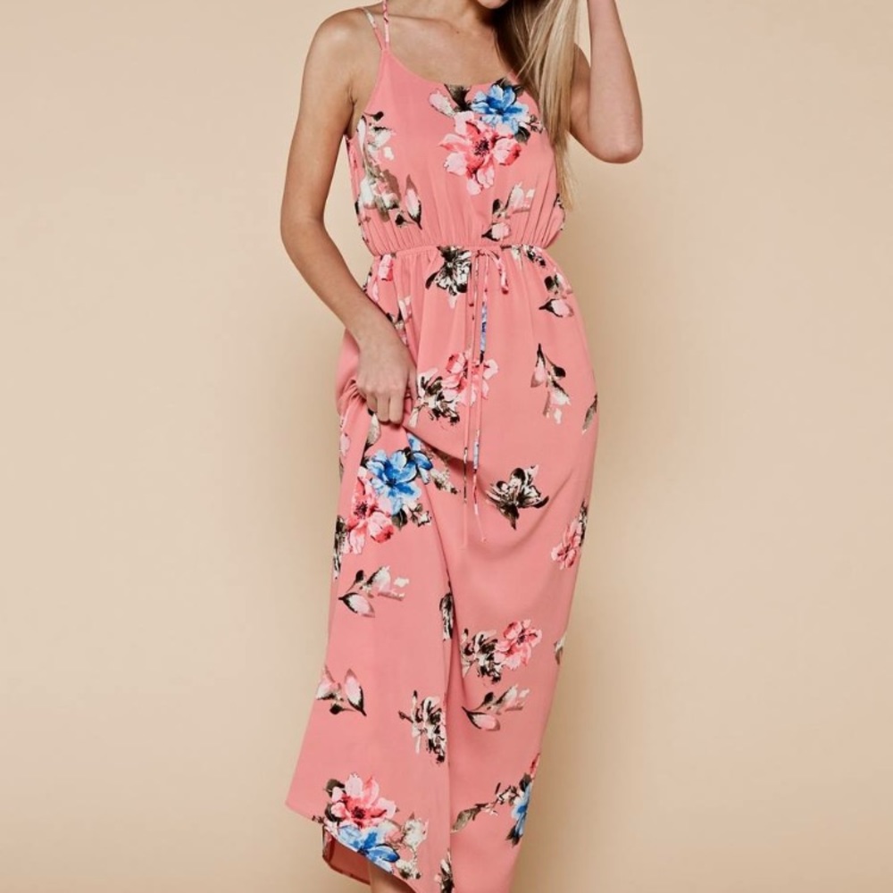 Brand new double strap Pink Floral Maxi Dress